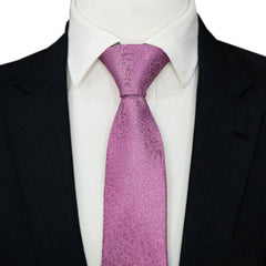 PINK PAISLEY SELF PRINTED TIE