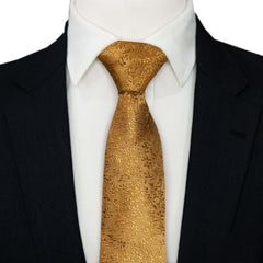 CARAMEL BROWN PAISLEY SKINNY TIE