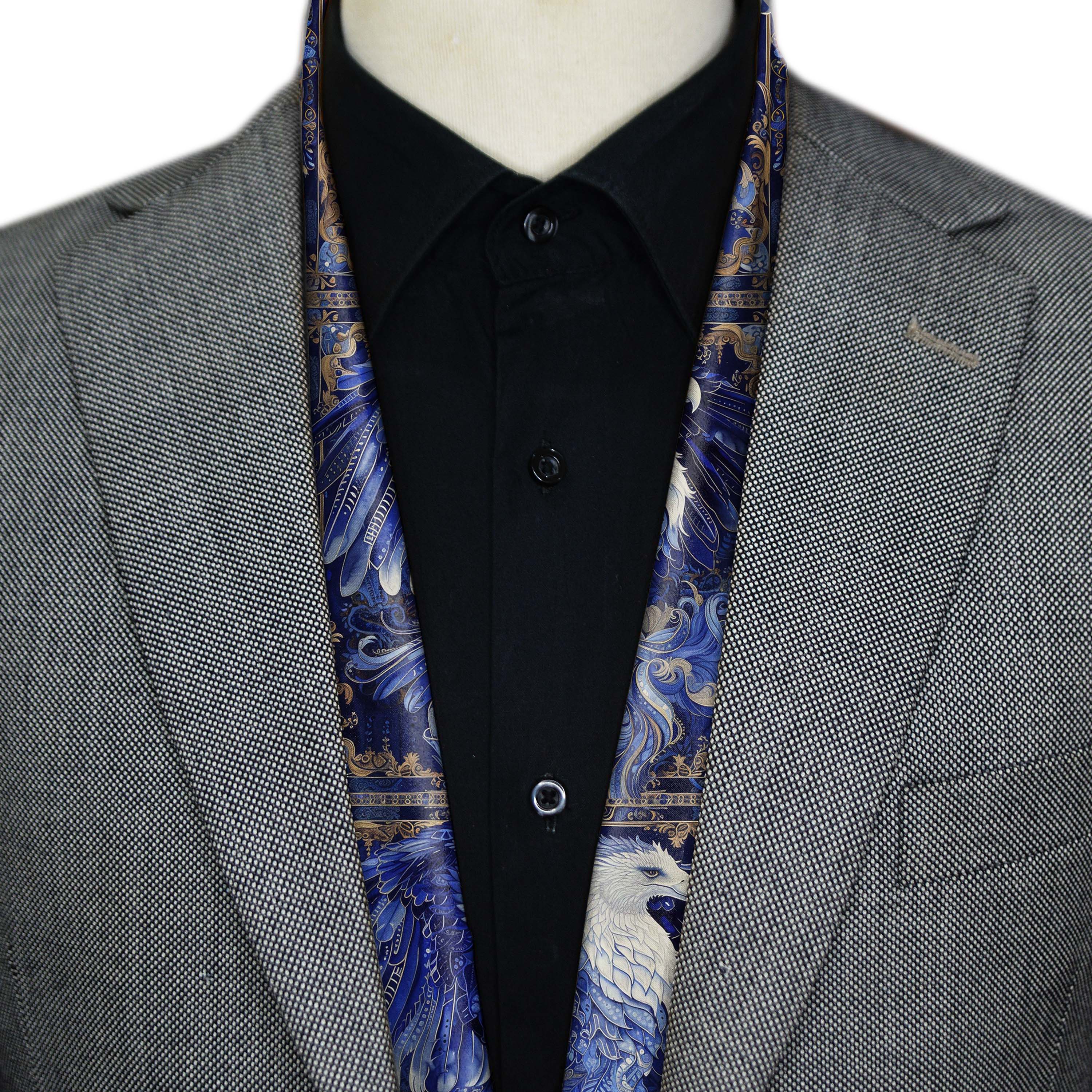 BLUE EYE EAGLE SILK MEN SCARF - PREMIUM COLLECTION BLUE EYE EAGLE SILK MEN SCARF - PREMIUM COLLECTION