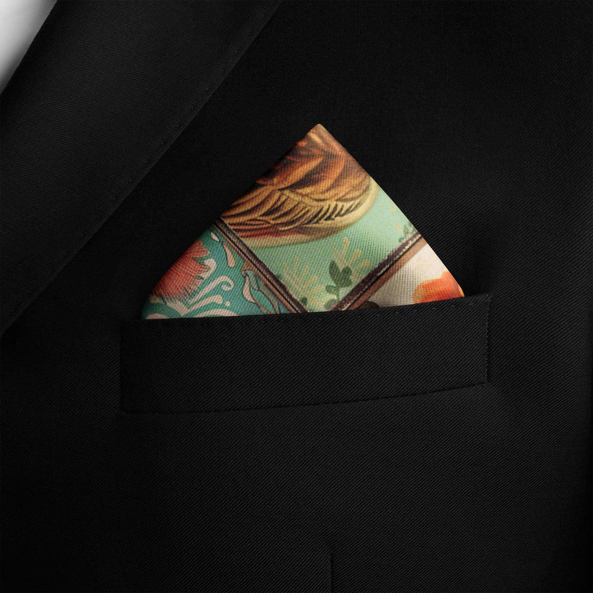 BIRD COLLAGE SILK POCKET SQUARE BIRD COLLAGE SILK POCKET SQUARE