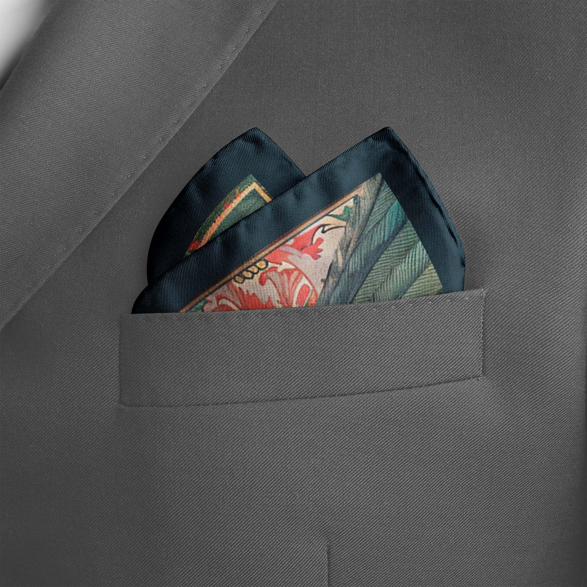 BIRD COLLAGE SILK POCKET SQUARE BIRD COLLAGE SILK POCKET SQUARE