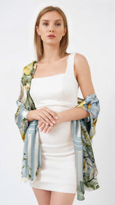 ABSTRACT ELEGANCE SILK LONG LADIES SCARF