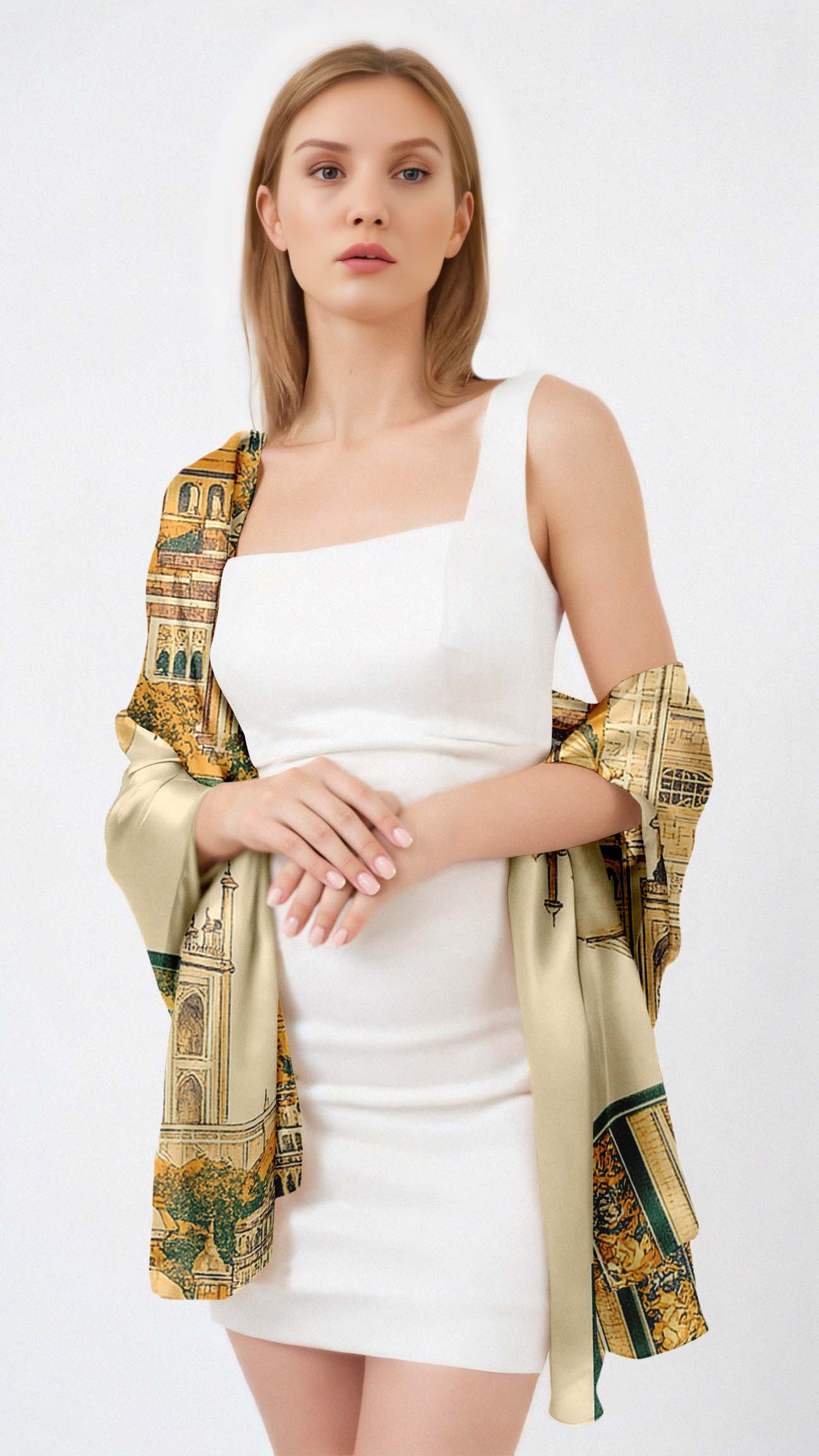 MUGHALIN SILK LONG LADIES SCARF MUGHALIN SILK LONG LADIES SCARF