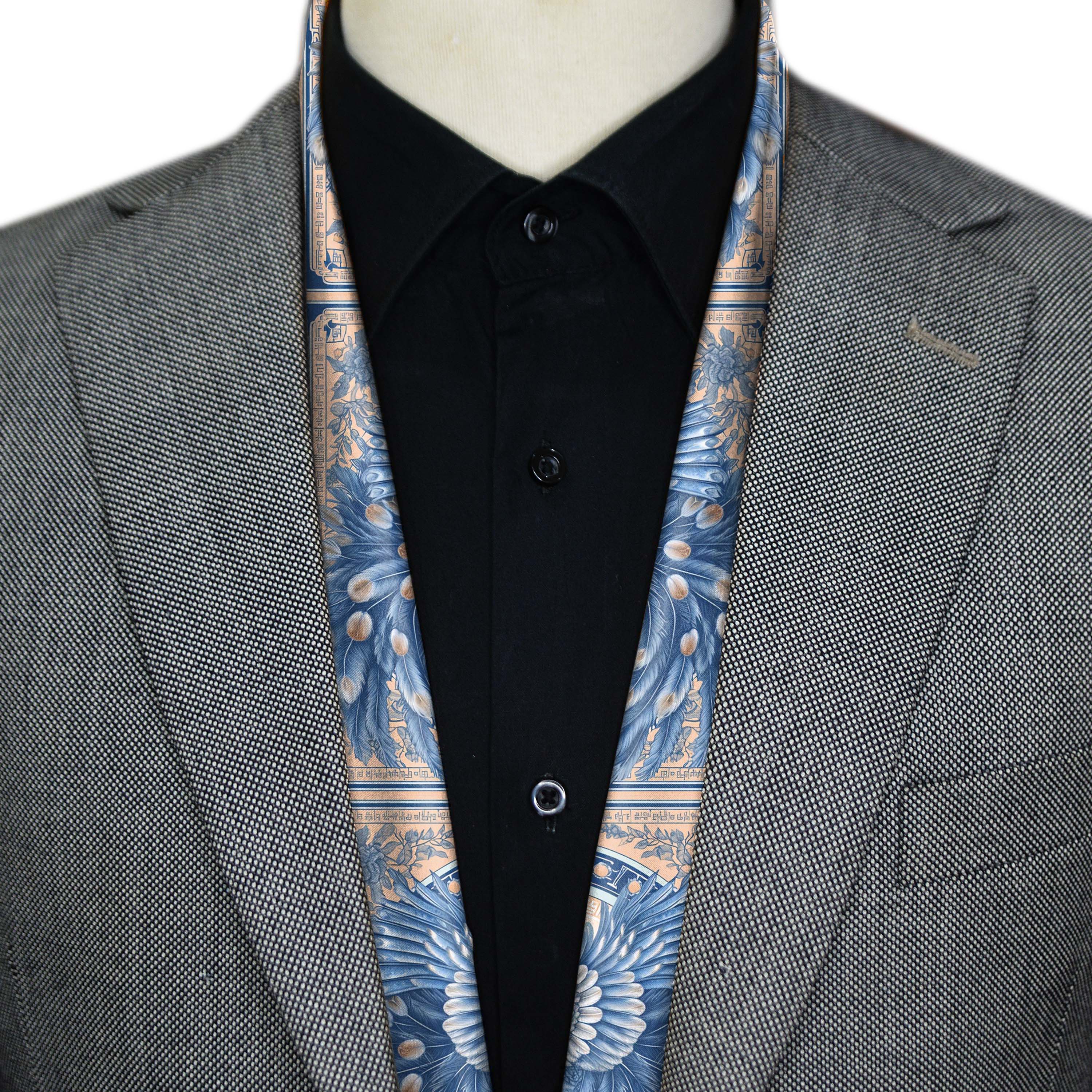 LUXURY CHINOISERIE MEN SCARF - PREMIUM COLLECTION LUXURY CHINOISERIE MEN SCARF - PREMIUM COLLECTION