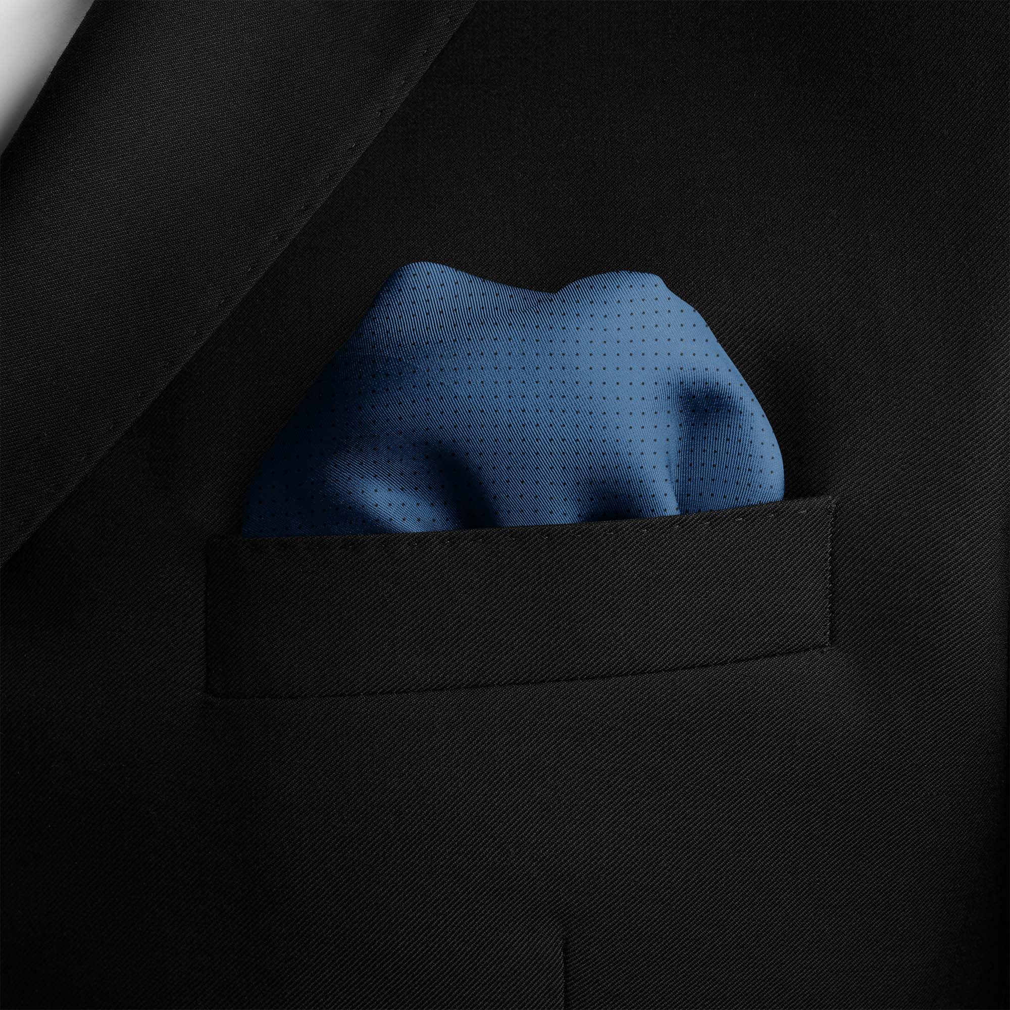 BLUE DOT SILK POCKET SQUARE BLUE DOT SILK POCKET SQUARE