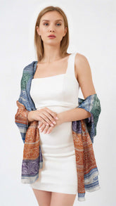 REGAL ETCHINGS SILK LONG LADIES SCARF