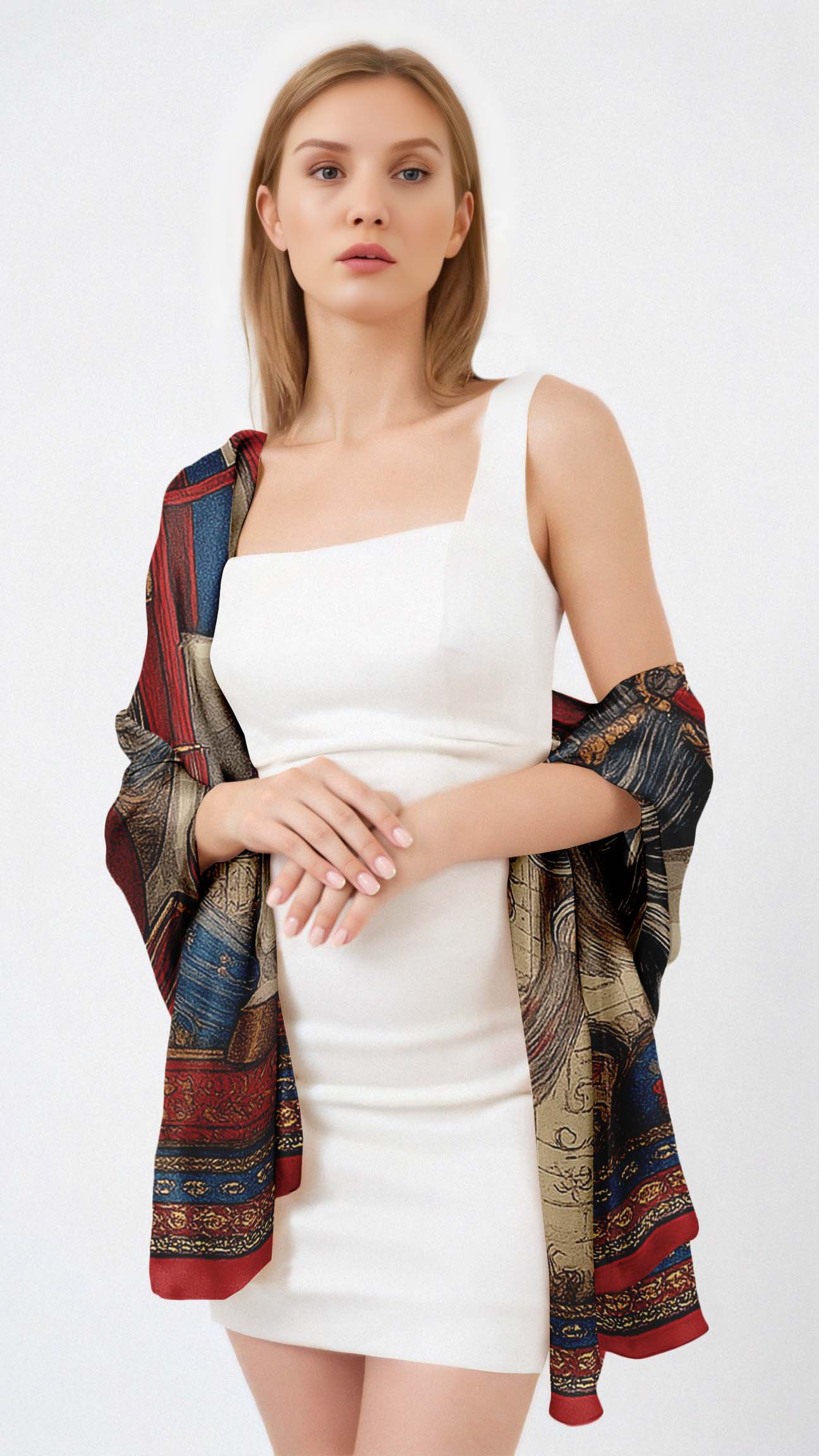 ARAFED HORSE SILK LONG LADIES SCARF ARAFED HORSE SILK LONG LADIES SCARF