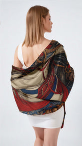 ARAFED HORSE SILK LONG LADIES SCARF