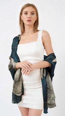 MYSTIC GARDEN SILK LONG LADIES SCARF
