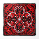 RED PAISLEY ORNAMENT SILK POCKET SQUARE - VALENTINE DAY COLLECTION