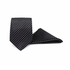 TIMELESS BLACK TIE AND POCKET SQUARE SET