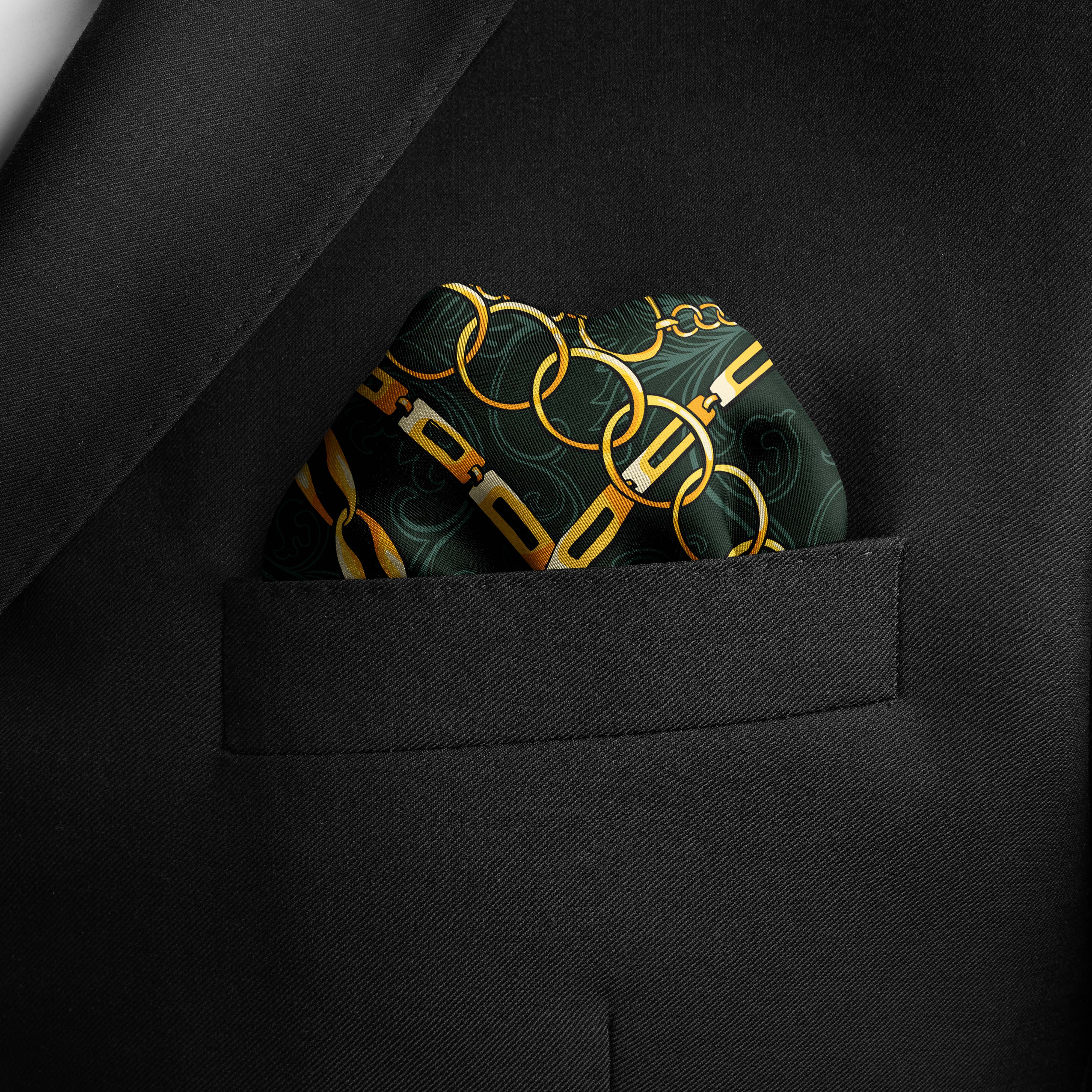 LOOP CHAIN SILK POCKET SQUARE LOOP CHAIN SILK POCKET SQUARE