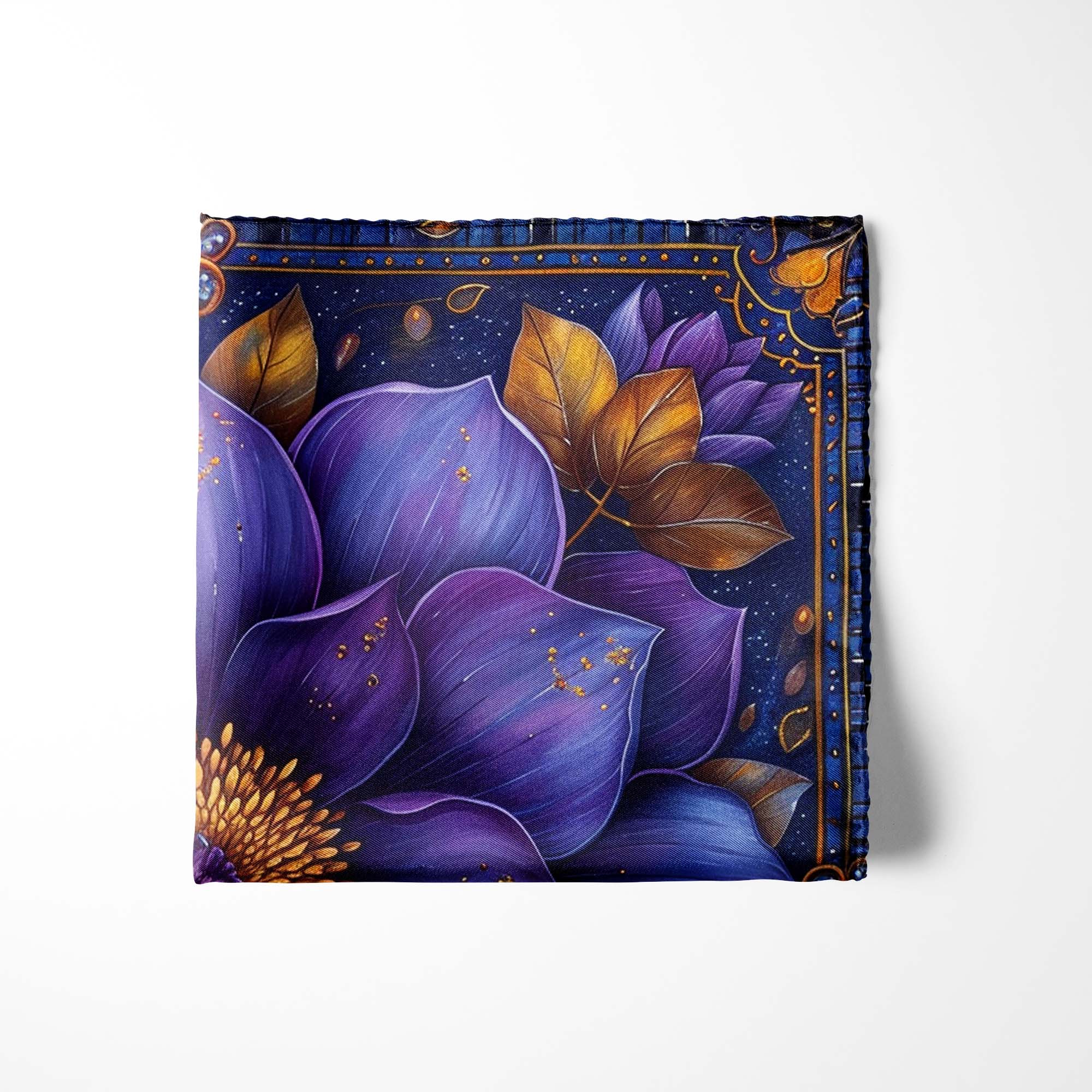BLUE EXOTIC SILK POCKET SQUARE BLUE EXOTIC SILK POCKET SQUARE