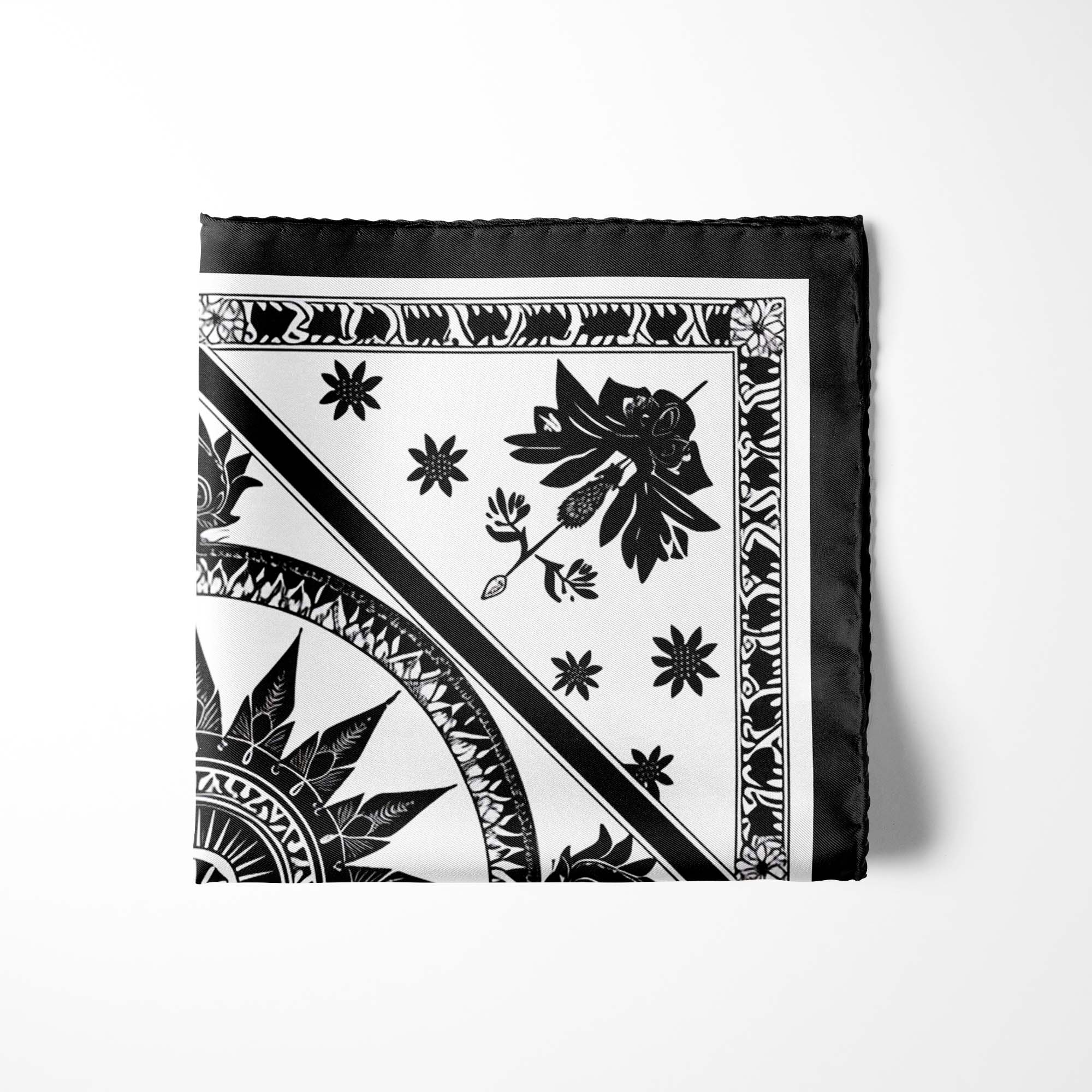 ETHNIC MANDALA SILK POCKET SQUARE ETHNIC MANDALA SILK POCKET SQUARE