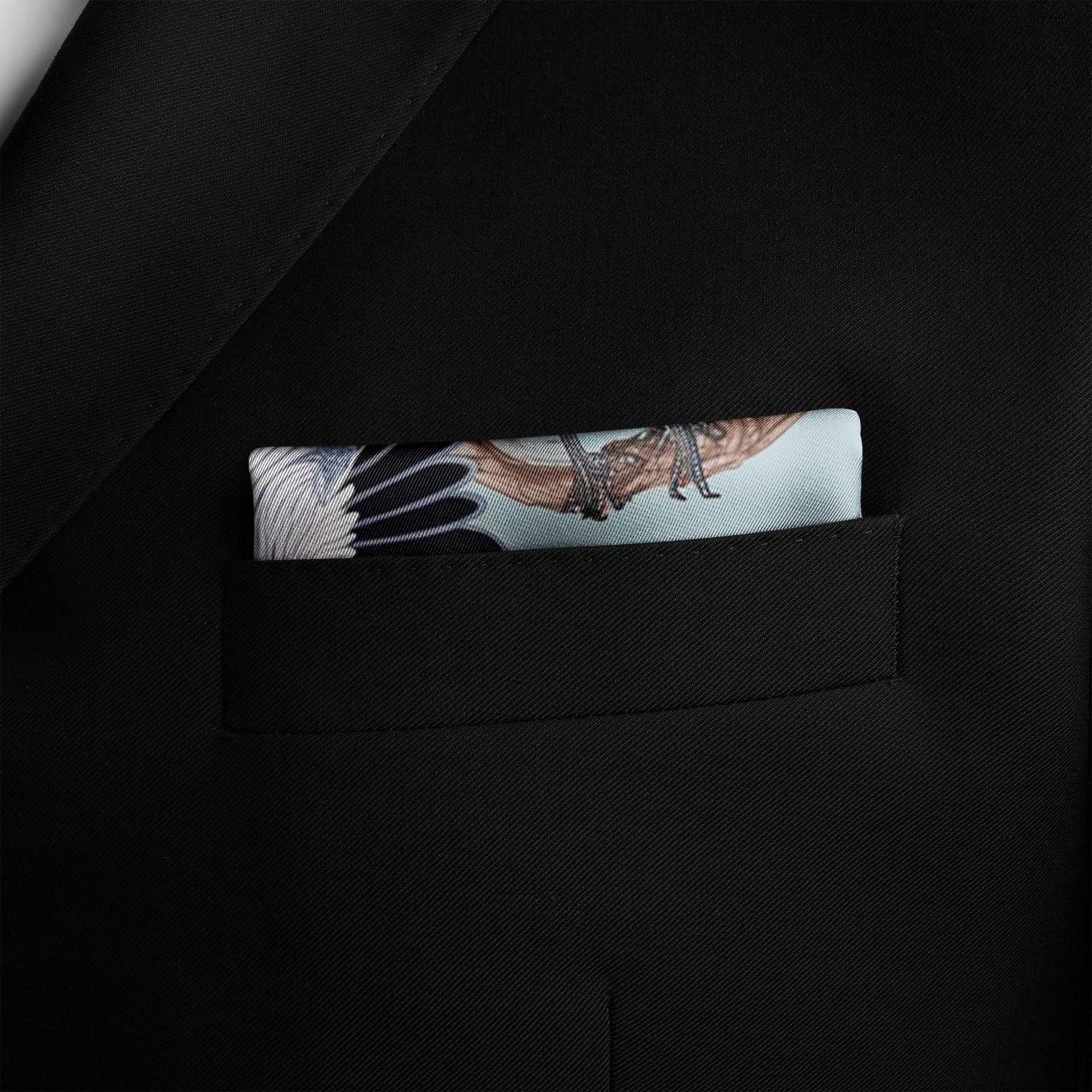 DANCING CRENIES SILK POCKET SQUARE DANCING CRENIES SILK POCKET SQUARE