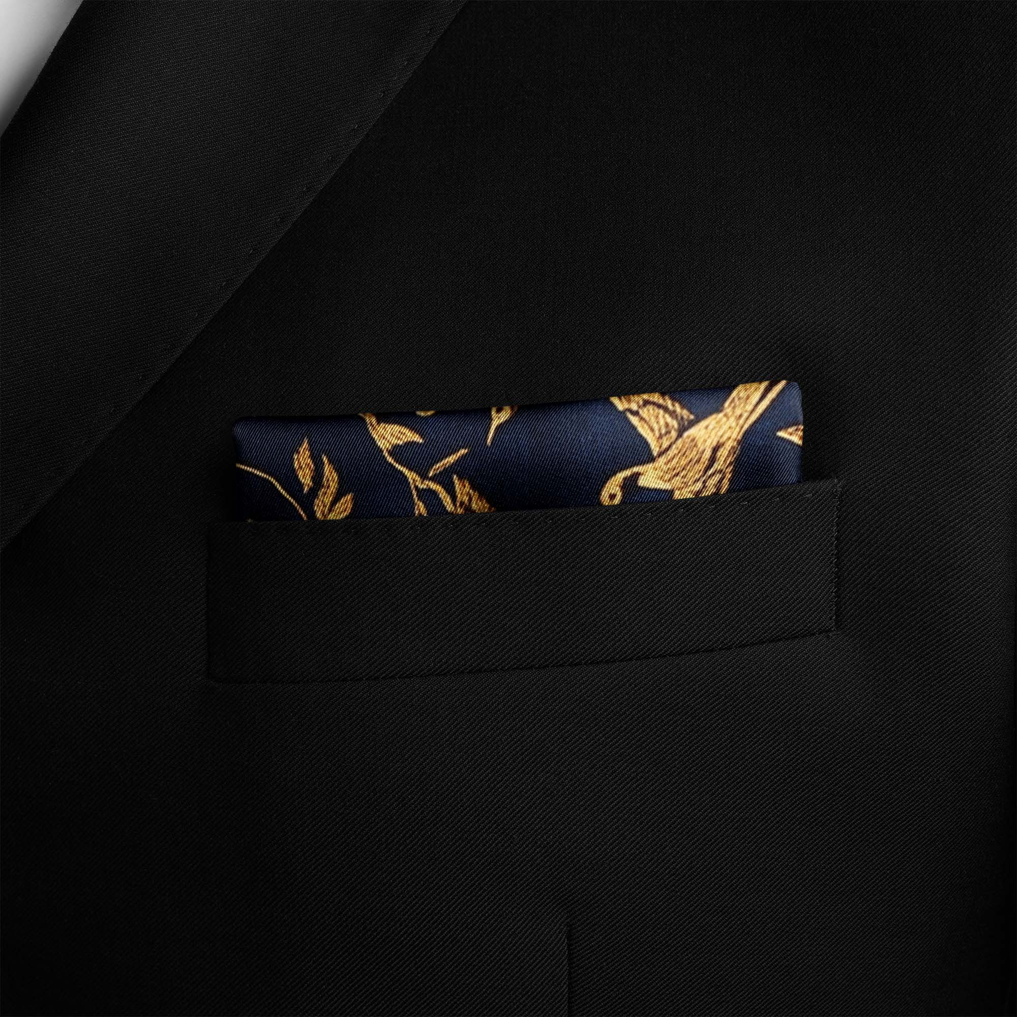 BEAUTIFUL FLYING BIRD SILK POCKET SQUARE BEAUTIFUL FLYING BIRD SILK POCKET SQUARE