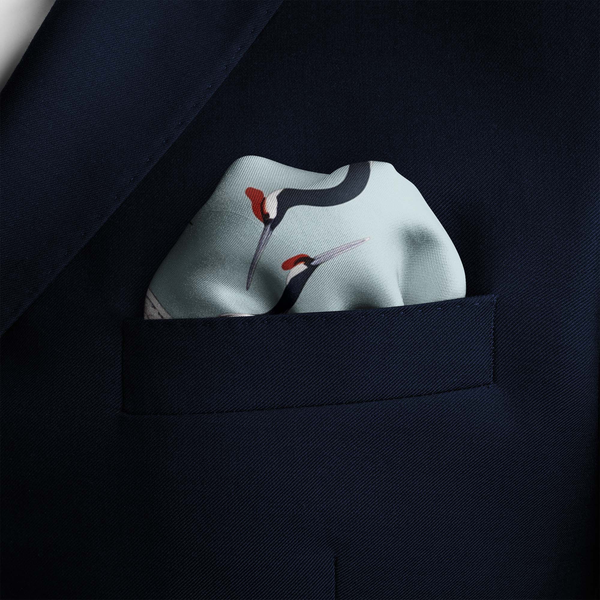 DANCING CRENIES SILK POCKET SQUARE DANCING CRENIES SILK POCKET SQUARE