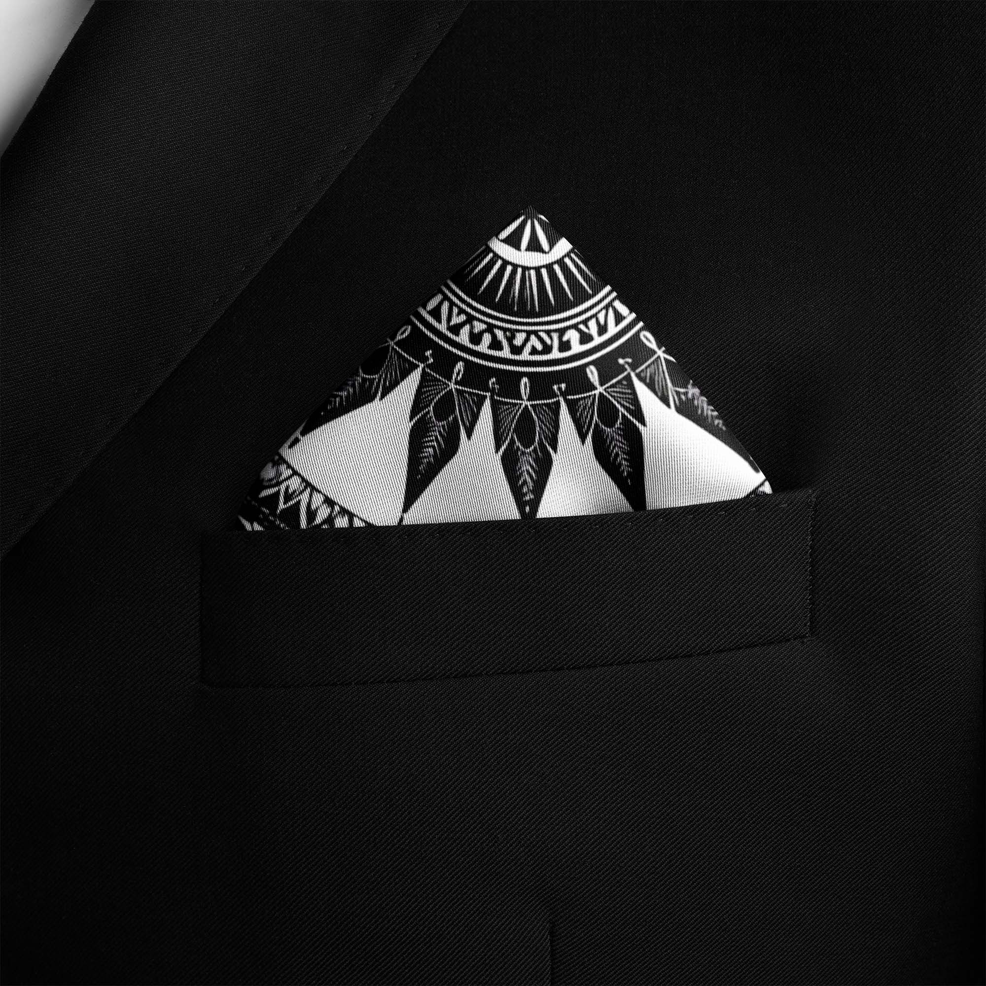 ETHNIC MANDALA SILK POCKET SQUARE ETHNIC MANDALA SILK POCKET SQUARE