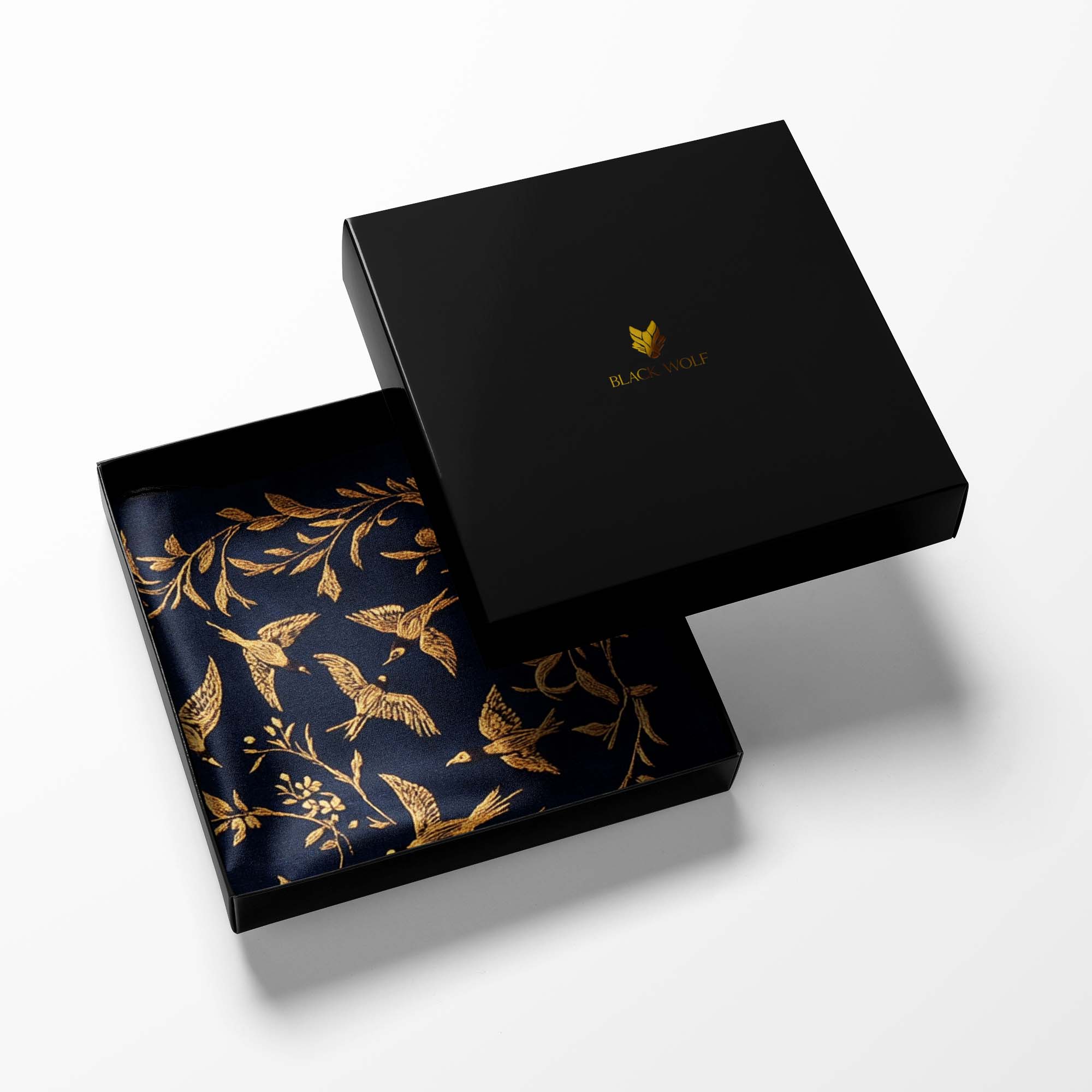BEAUTIFUL FLYING BIRD SILK POCKET SQUARE BEAUTIFUL FLYING BIRD SILK POCKET SQUARE