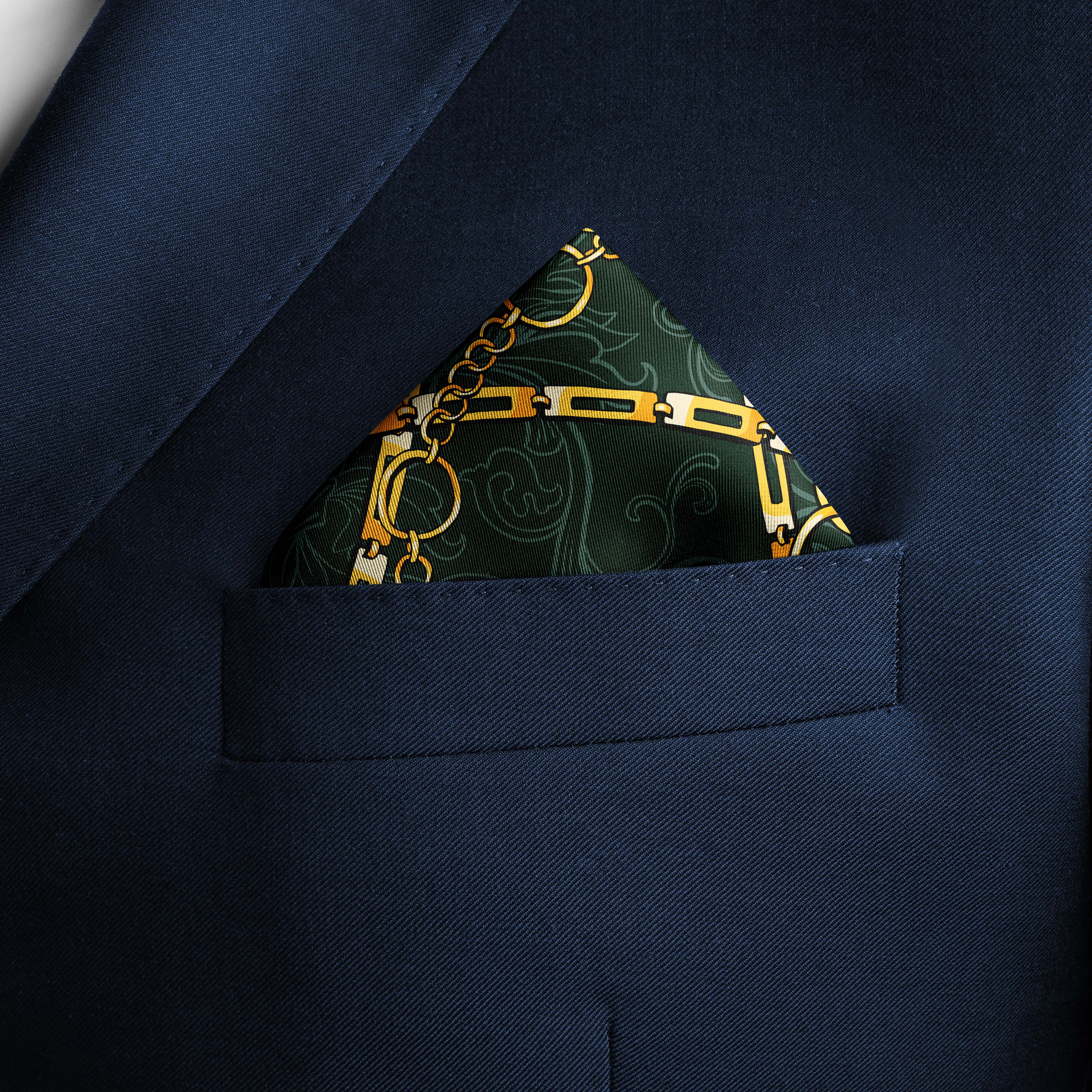 LOOP CHAIN SILK POCKET SQUARE LOOP CHAIN SILK POCKET SQUARE