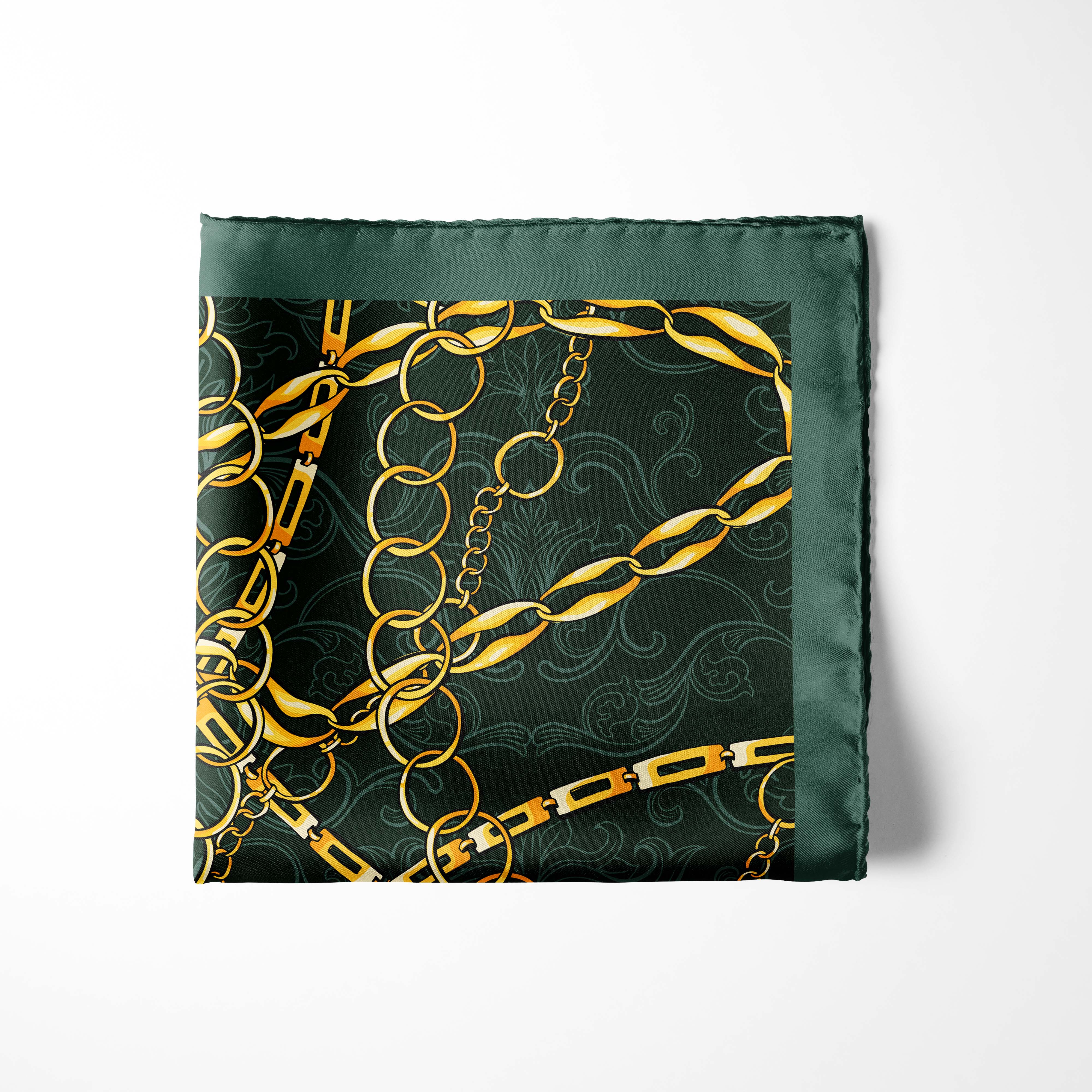 LOOP CHAIN SILK POCKET SQUARE LOOP CHAIN SILK POCKET SQUARE