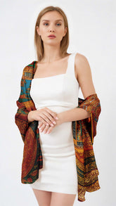 MANDALA SILK LONG LADIES SCARF