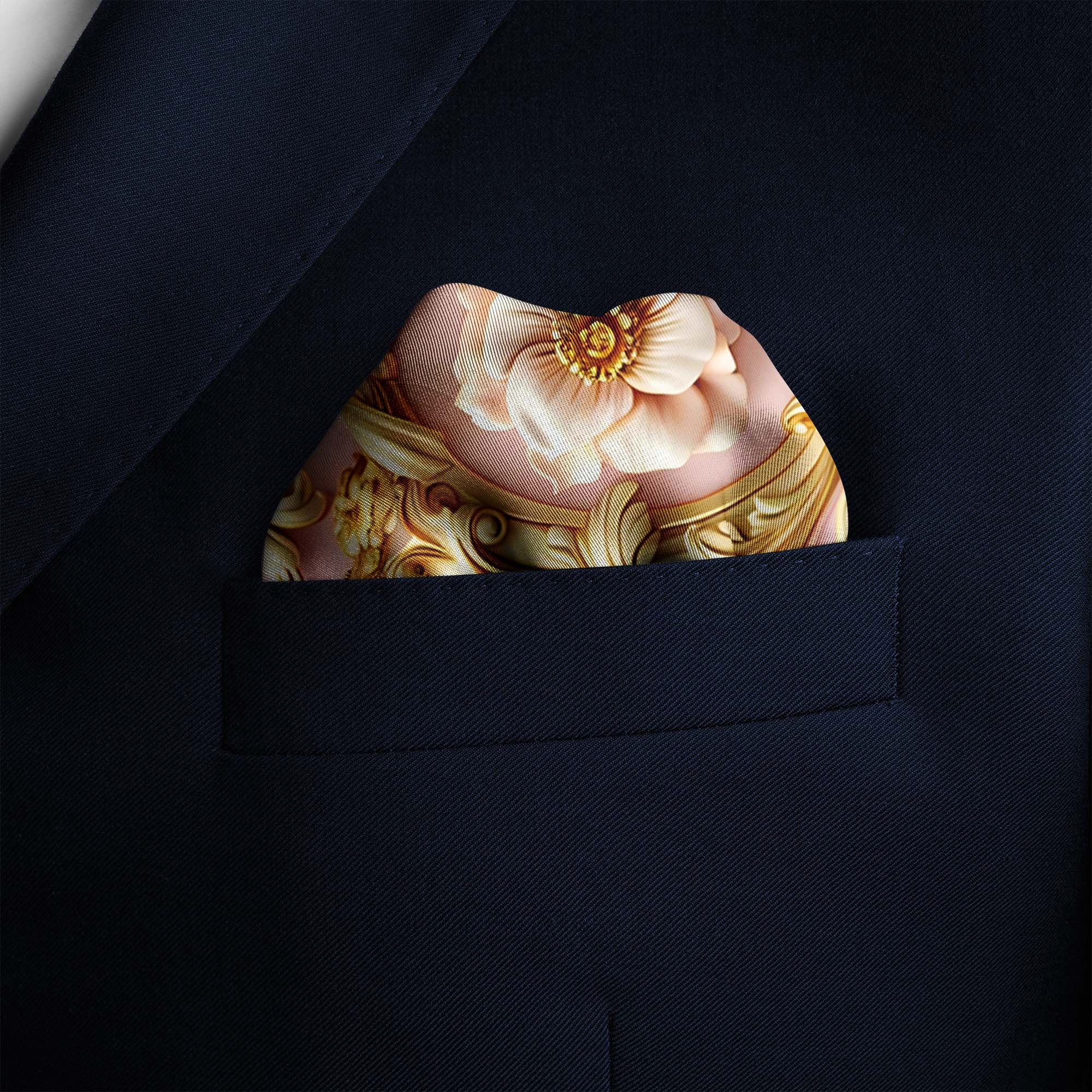 ORNATE PATTERN SILK POCKET SQUARE ORNATE PATTERN SILK POCKET SQUARE