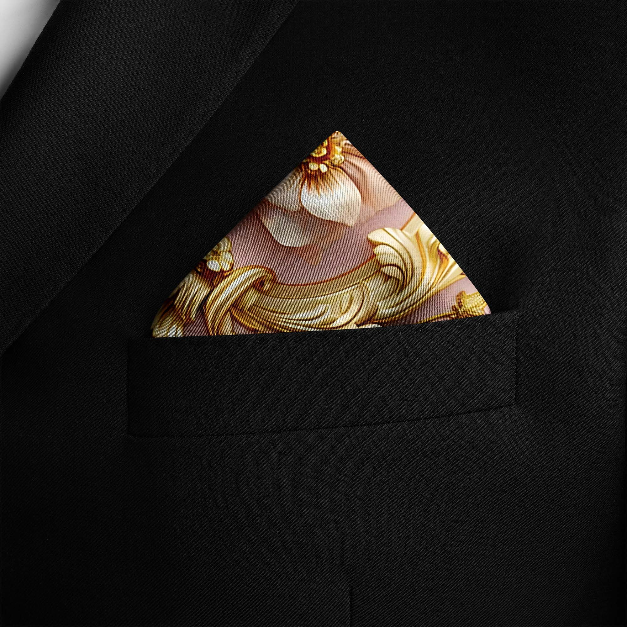 ORNATE PATTERN SILK POCKET SQUARE ORNATE PATTERN SILK POCKET SQUARE