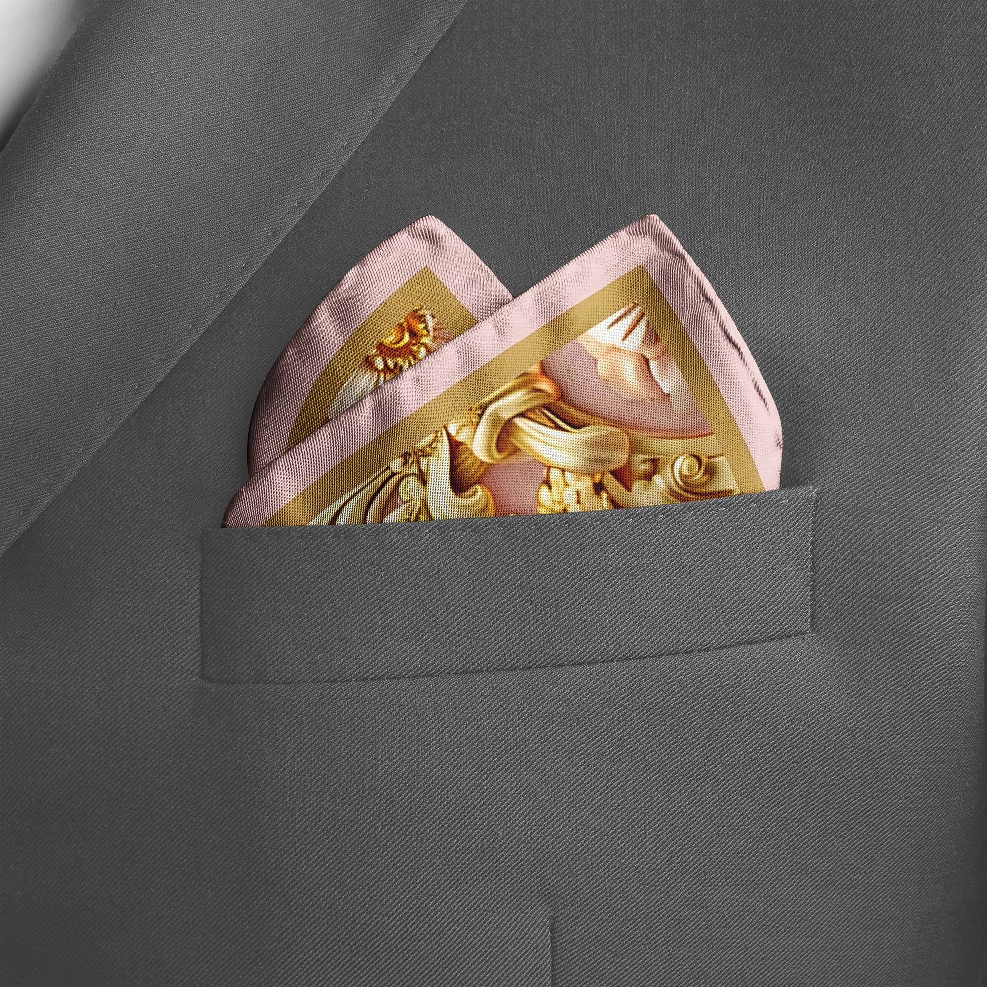 ORNATE PATTERN SILK POCKET SQUARE ORNATE PATTERN SILK POCKET SQUARE