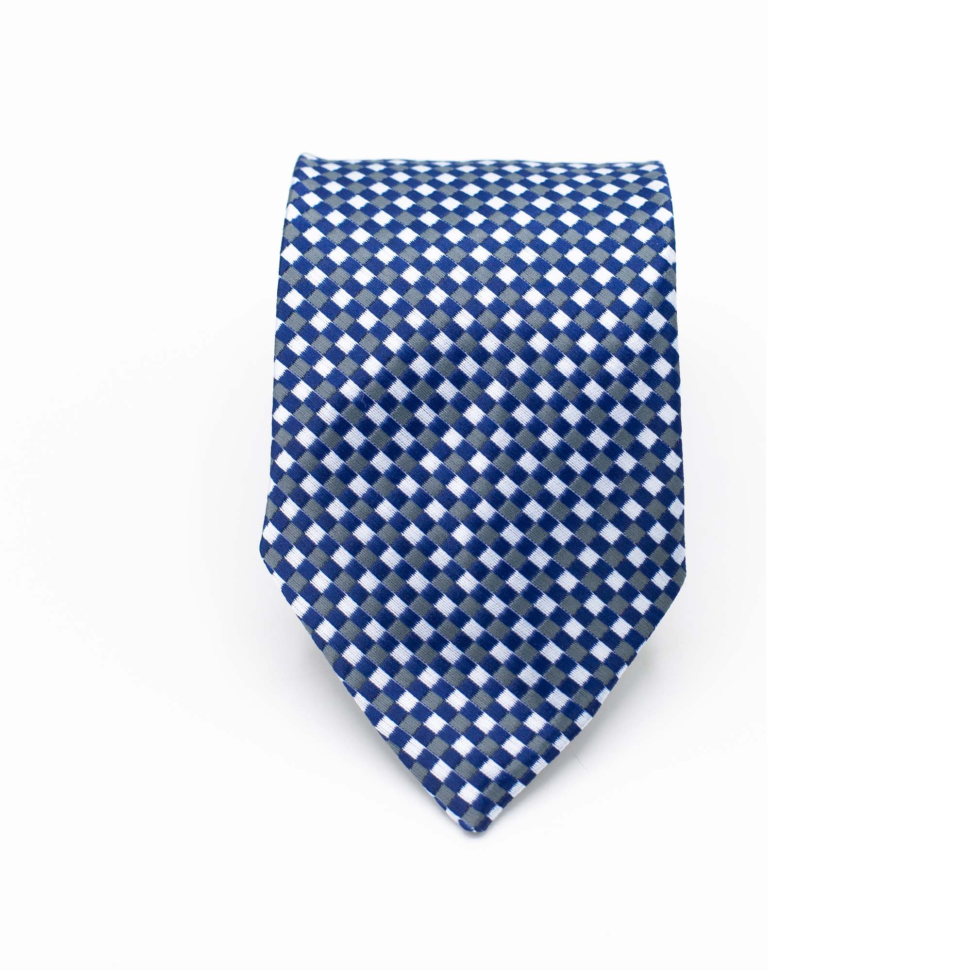 SAPPHIRE GRID TIE AND POCKET SQUARE SET SAPPHIRE GRID TIE AND POCKET SQUARE SET