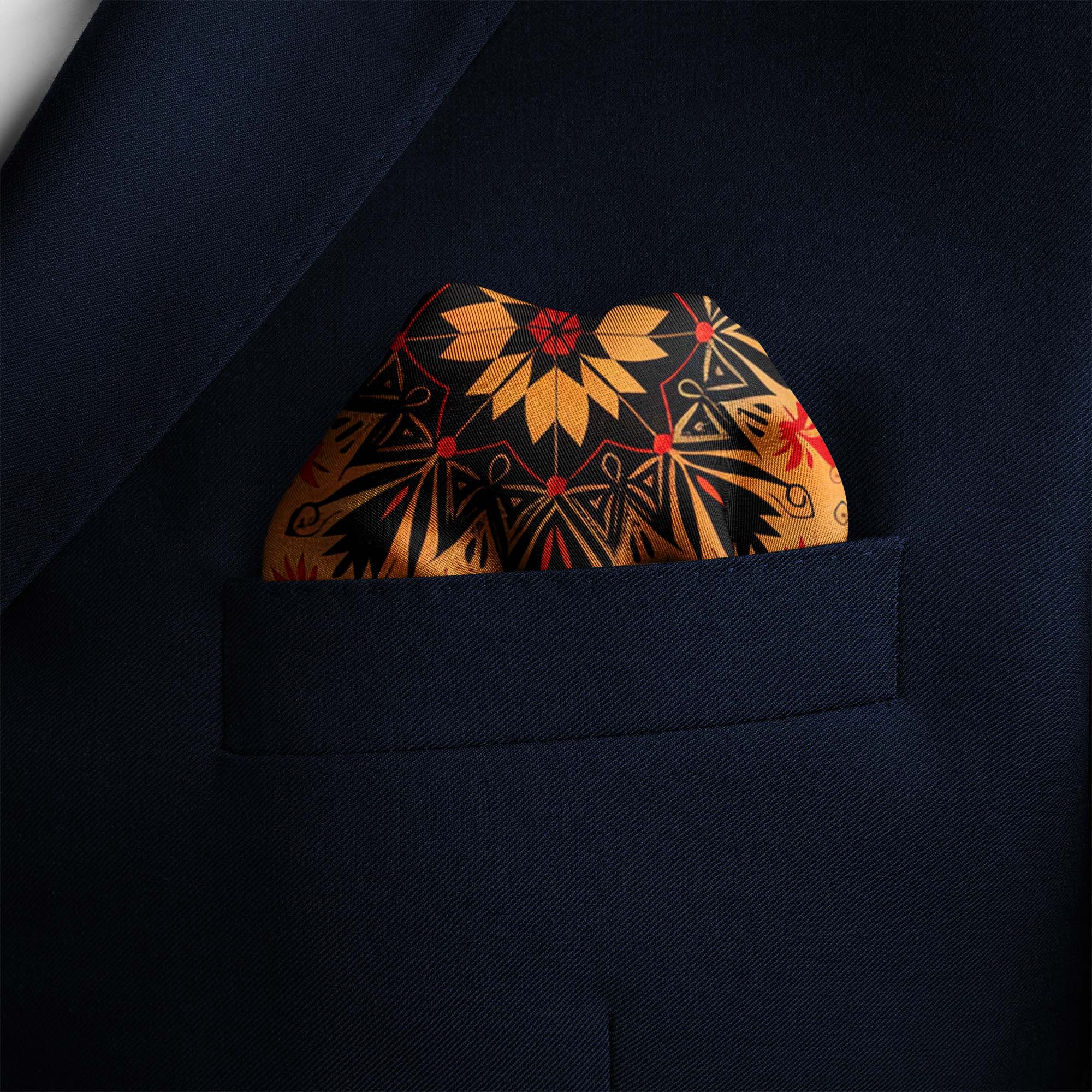 FLORAL ETHNIC ORIENTAL SILK POCKET SQUARE FLORAL ETHNIC ORIENTAL SILK POCKET SQUARE