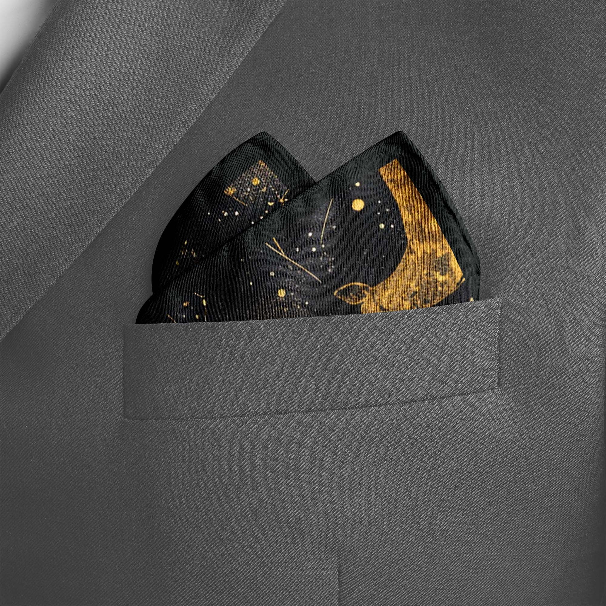 DEER SUN SILK POCKET SQUARE DEER SUN SILK POCKET SQUARE