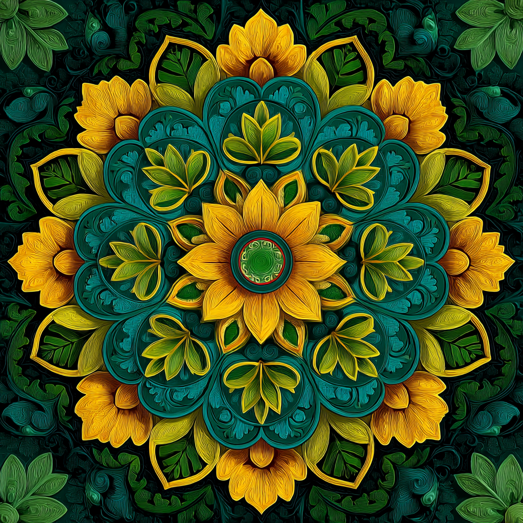 A VIBRANT MANDALA SILK HEAD SCARF A VIBRANT MANDALA SILK HEAD SCARF