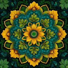 A VIBRANT MANDALA SILK HEAD SCARF