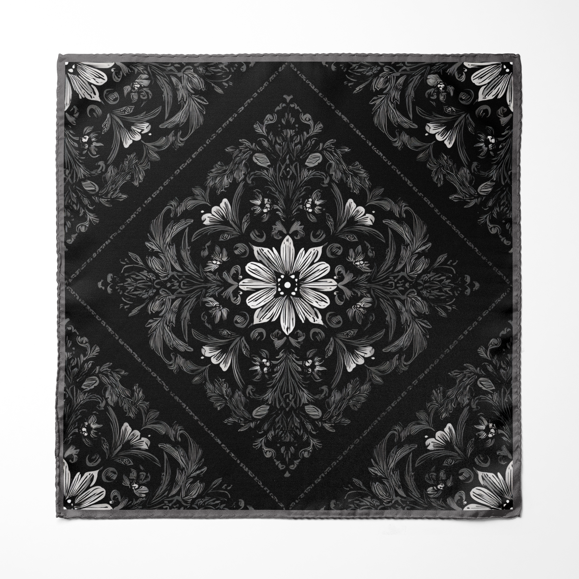 OBSIDIAN SILK ASCOT AND POCKET SQUARE SET – PREMIUM COLLECTION OBSIDIAN SILK ASCOT AND POCKET SQUARE SET – PREMIUM COLLECTION