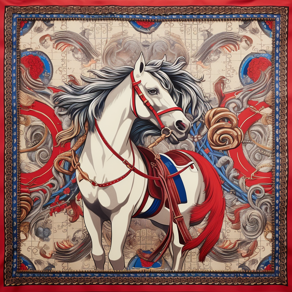 ARAFED HORSE SILK HEAD SCARF ARAFED HORSE SILK HEAD SCARF