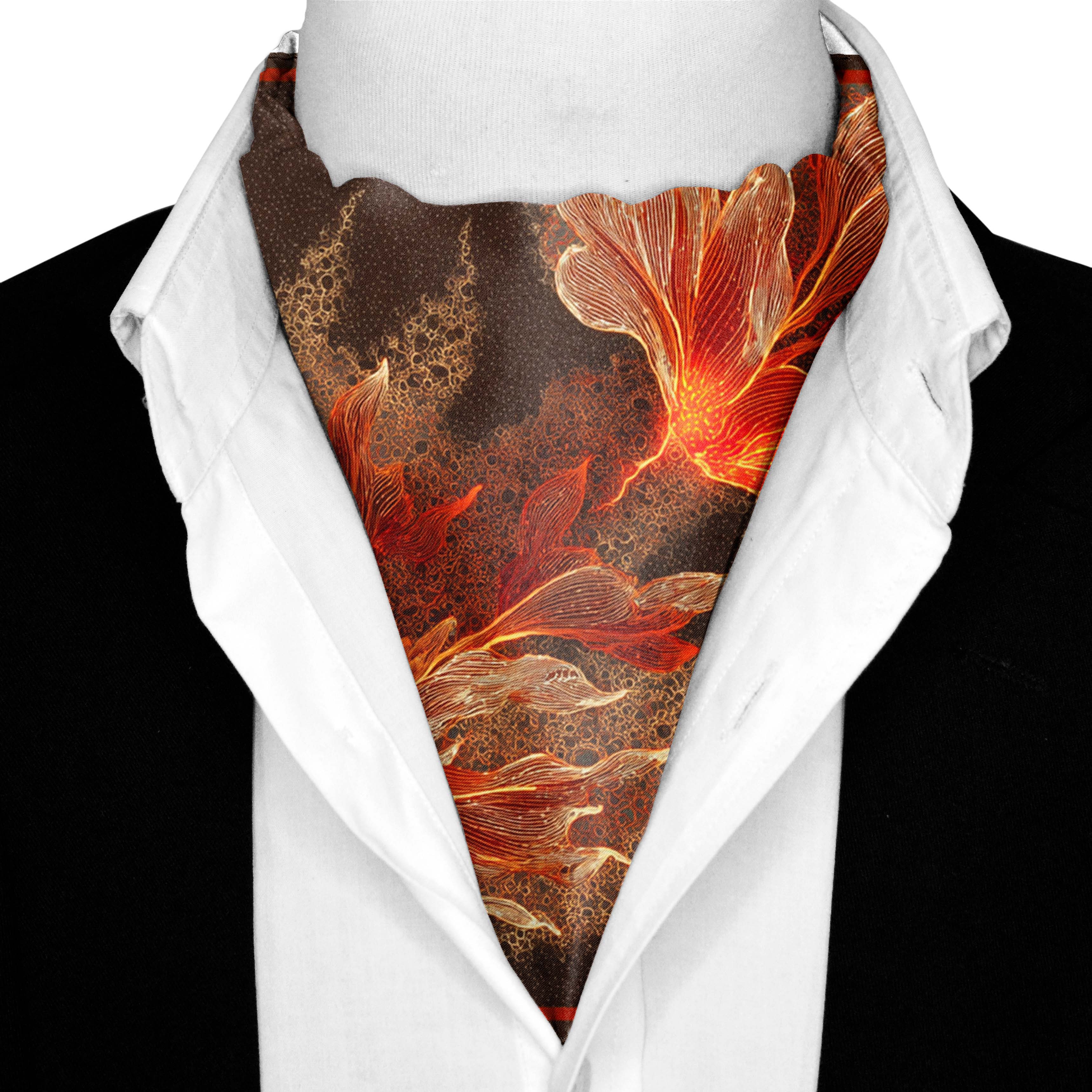 INFERNO SILK ASCOT AND POCKET SQUARE SET – PREMIUM COLLECTION INFERNO SILK ASCOT AND POCKET SQUARE SET – PREMIUM COLLECTION