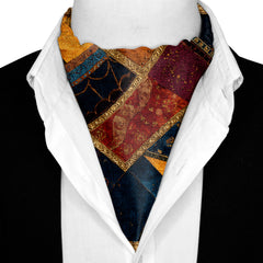 MOSAICO SILK ASCOT AND POCKET SQUARE SET – PREMIUM COLLECTION