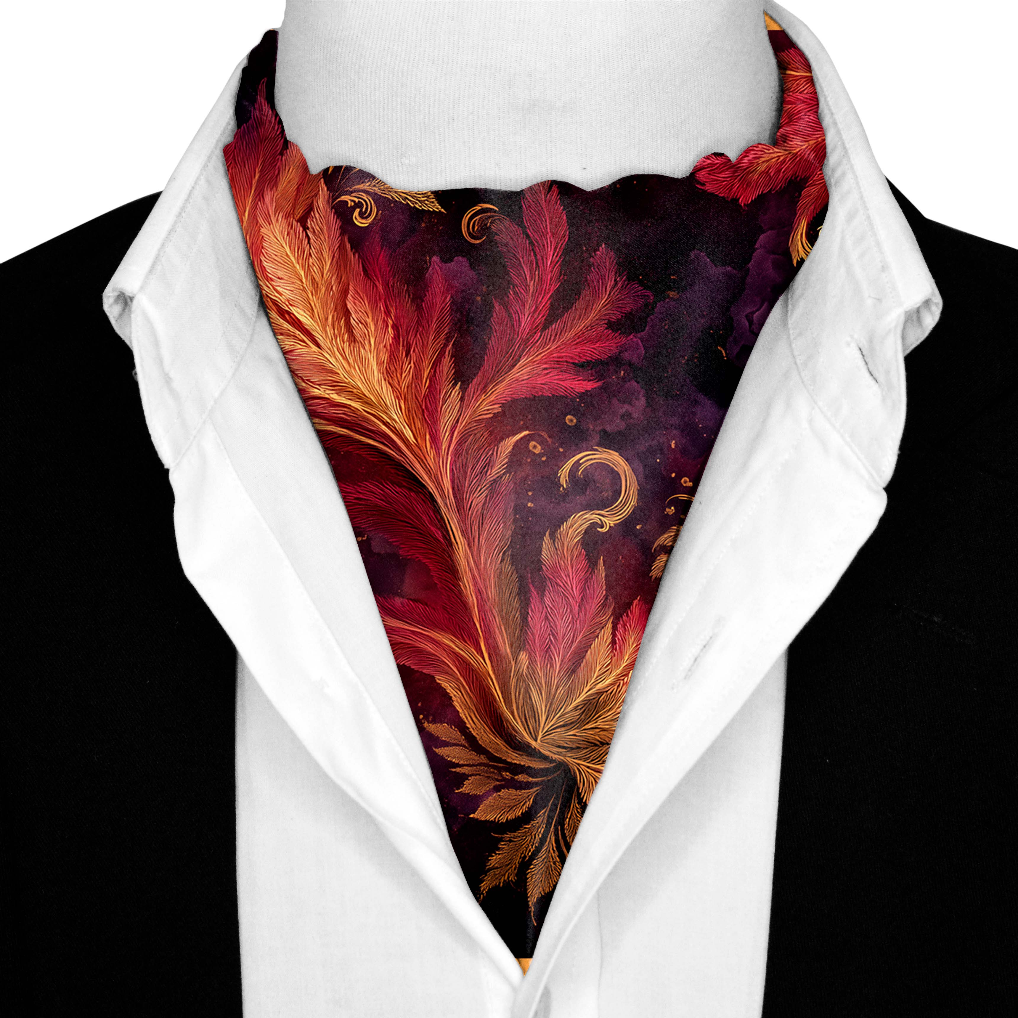 EMBER SILK ASCOT AND POCKET SQUARE SET – PREMIUM COLLECTION EMBER SILK ASCOT AND POCKET SQUARE SET – PREMIUM COLLECTION
