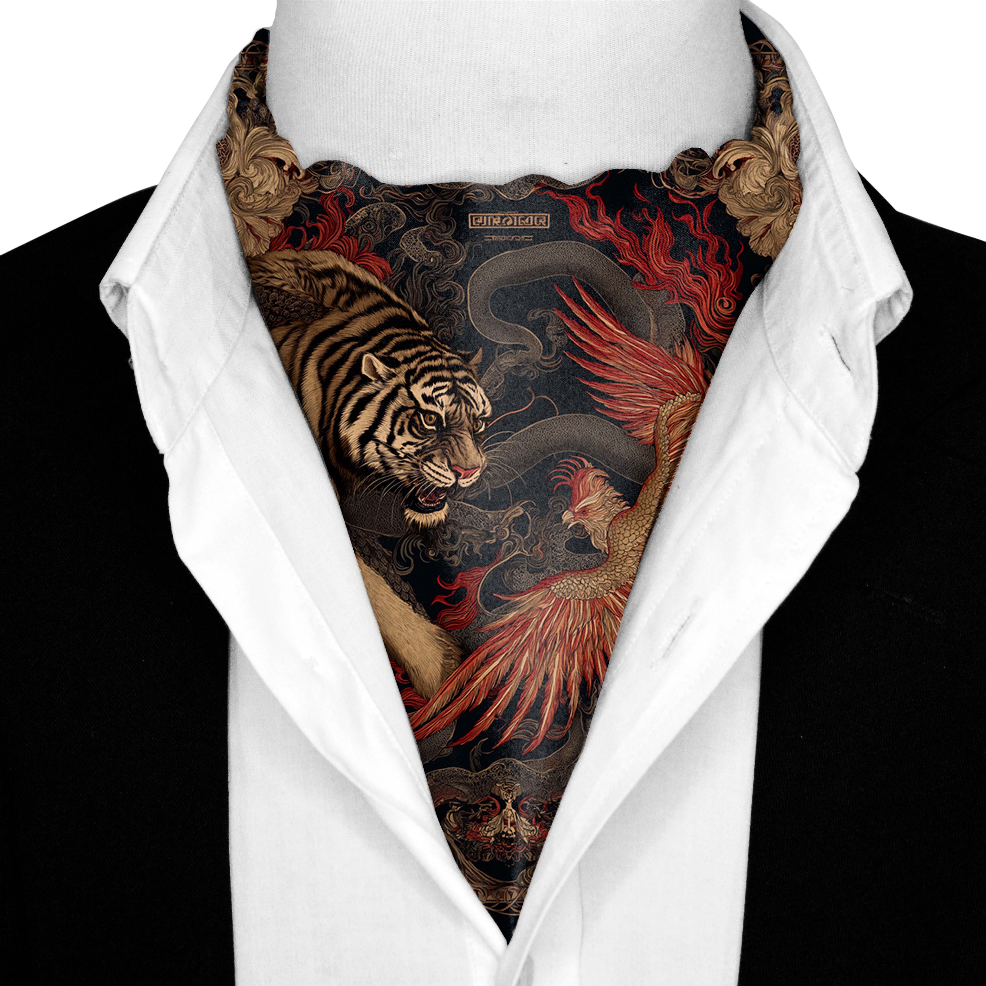 DRAVON SILK ASCOT AND POCKET SQUARE SET – PREMIUM COLLECTION DRAVON SILK ASCOT AND POCKET SQUARE SET – PREMIUM COLLECTION