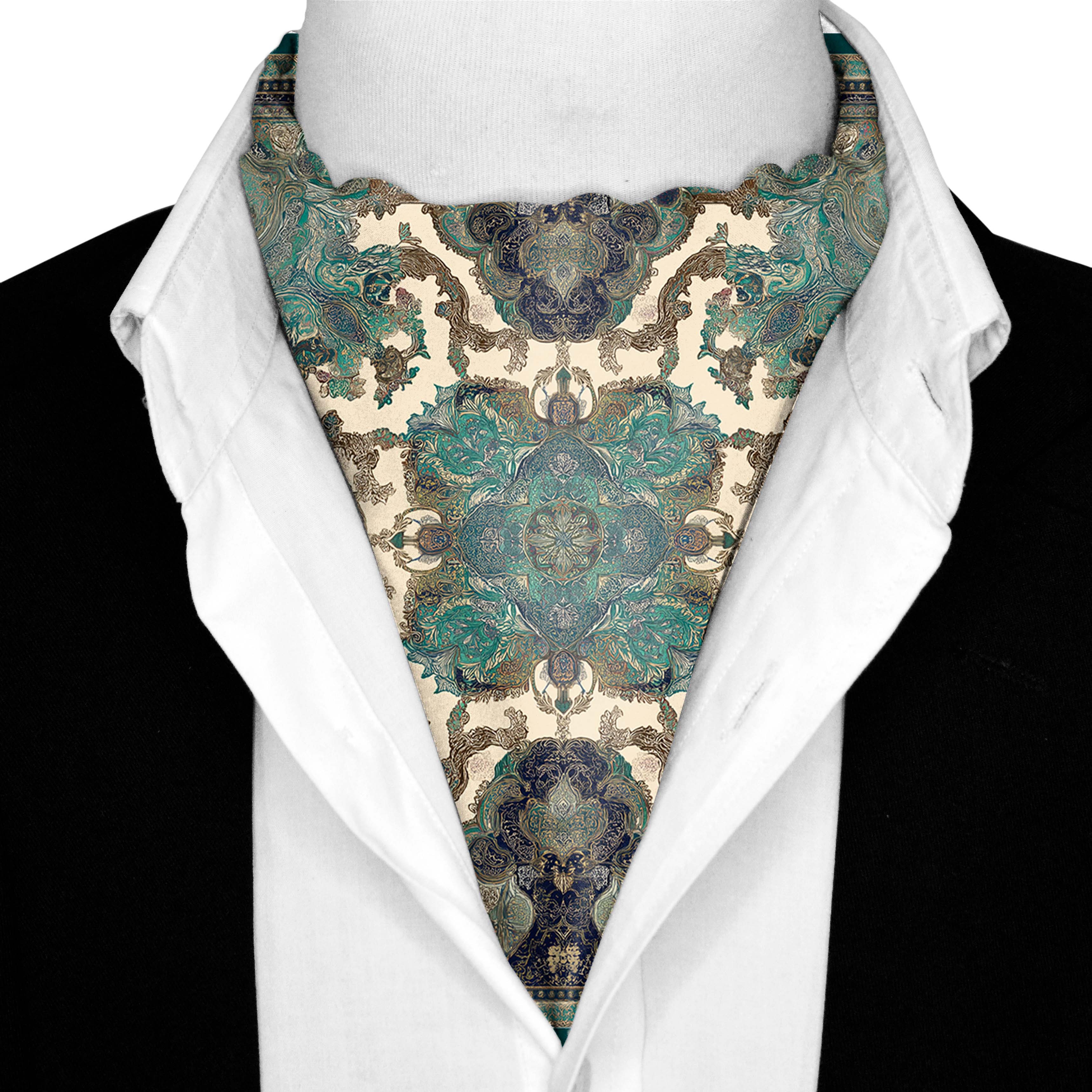 SELENE SILK ASCOT AND POCKET SQUARE SET – PREMIUM COLLECTION SELENE SILK ASCOT AND POCKET SQUARE SET – PREMIUM COLLECTION