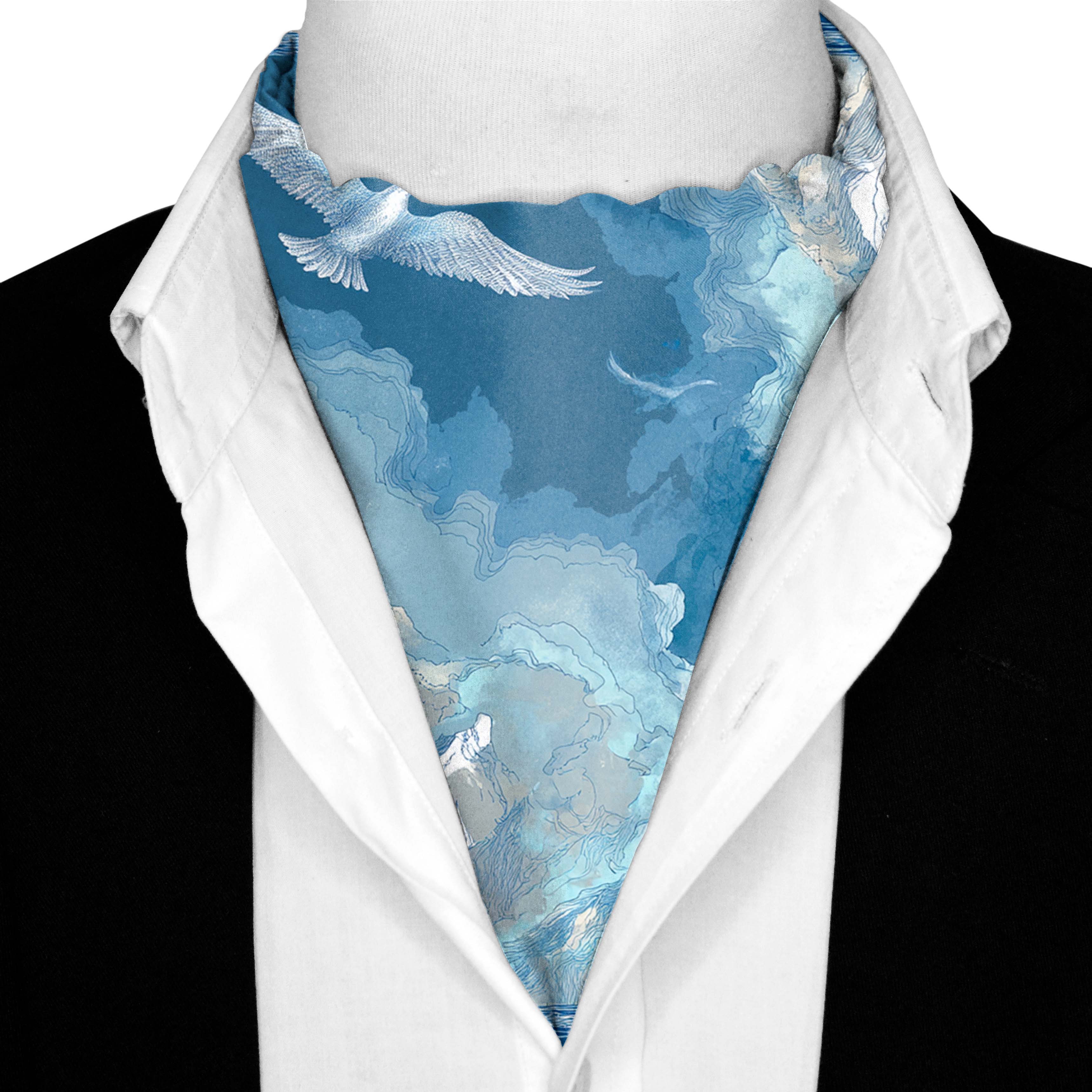 SKYWARD SILK ASCOT AND POCKET SQUARE SET – PREMIUM COLLECTION SKYWARD SILK ASCOT AND POCKET SQUARE SET – PREMIUM COLLECTION