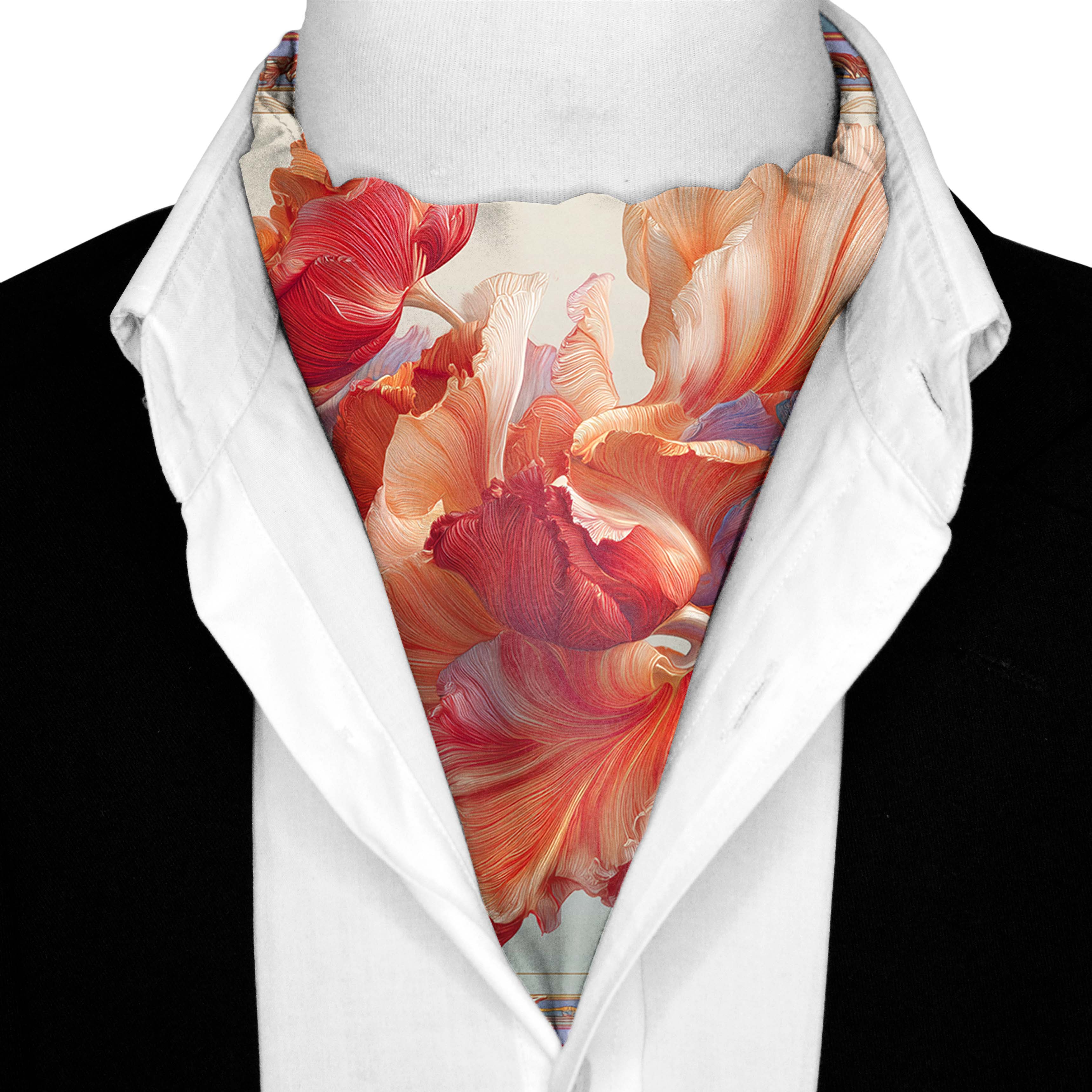 BLOSSOM SILK ASCOT AND POCKET SQUARE SET – PREMIUM COLLECTION BLOSSOM SILK ASCOT AND POCKET SQUARE SET – PREMIUM COLLECTION