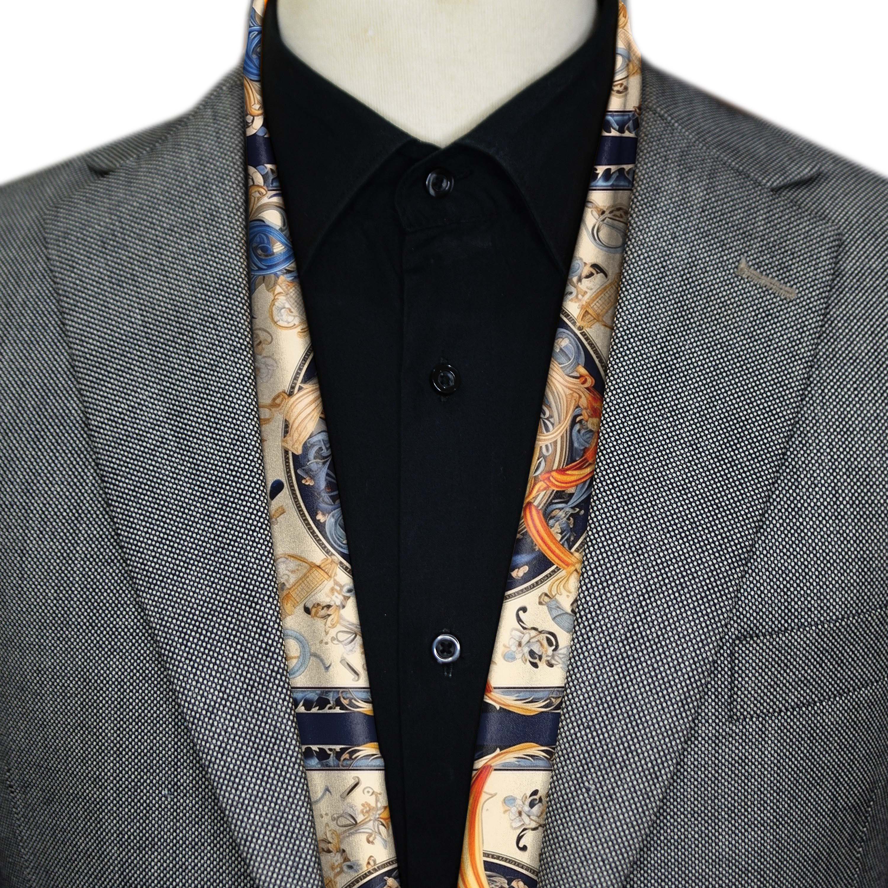 Men's Vintage Scarf | Men's Vintage Silk Scarf | Black Wolf Men's Vintage Scarf | Men's Vintage Silk Scarf | Black Wolf