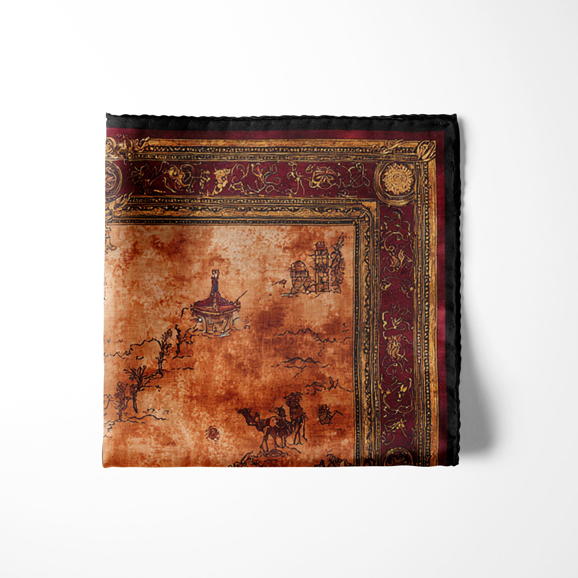 CARAVANA SILK POCKET SQUARE CARAVANA SILK POCKET SQUARE