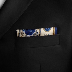 AZURE BLOOM SILK POCKET SQUARE