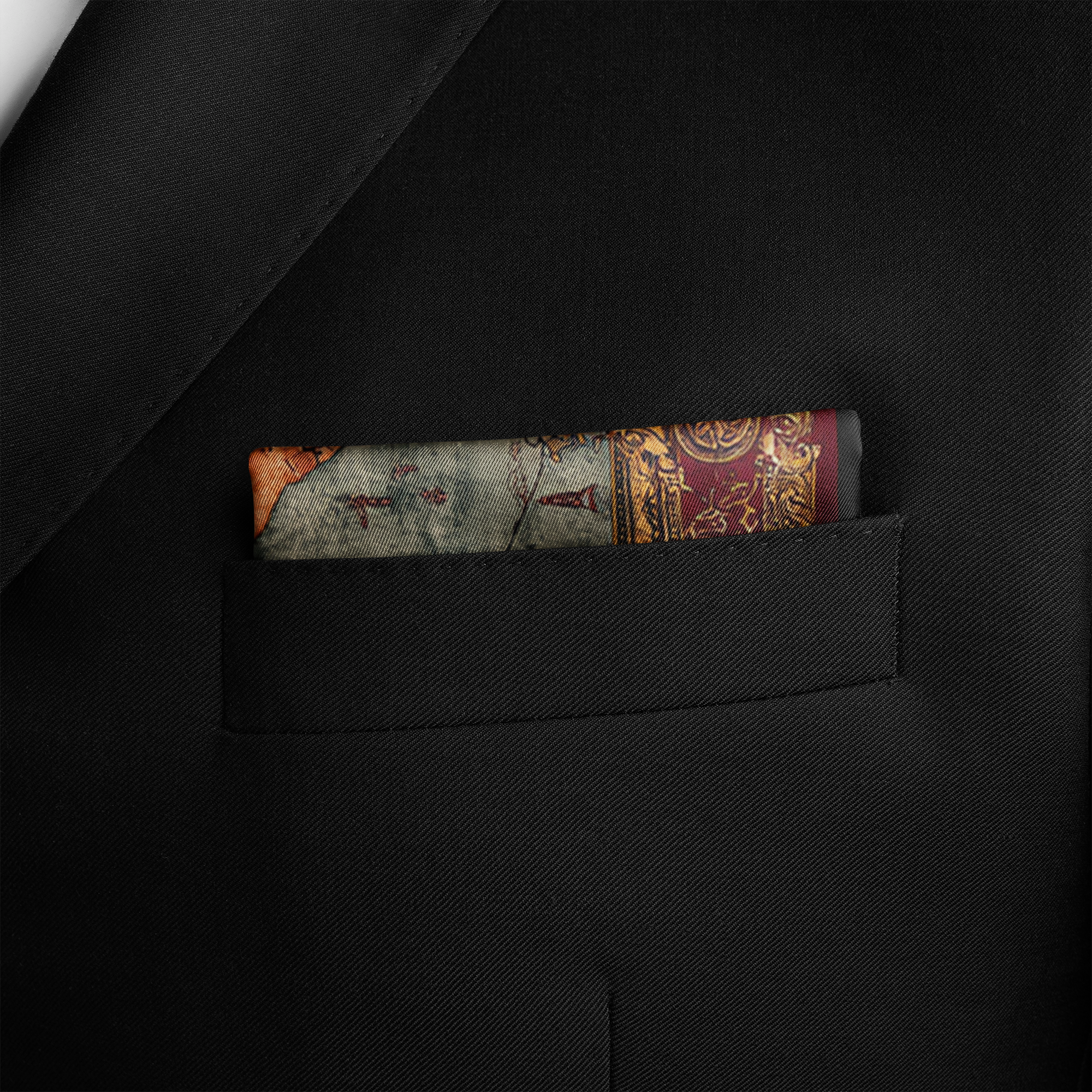 CARAVANA SILK POCKET SQUARE CARAVANA SILK POCKET SQUARE