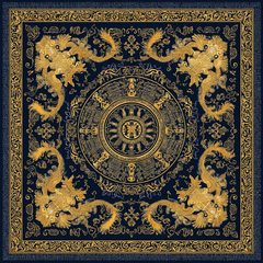 COLLIE FRONTERIZO GOLD SILK HEAD SCARF