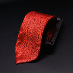 RED VINE PAISLEY SELF PRINTED TIE