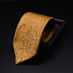 CARAMEL BROWN PAISLEY SKINNY TIE